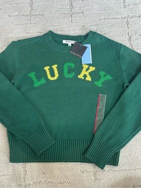 NWT Grayson Threads Green Knit LUCKY Sweater